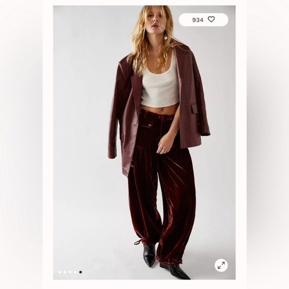 New Free People Lotus Jeans Cargo Velvet Pants High Rise Wide Leg We The Free 30 - Picture 3 of 11